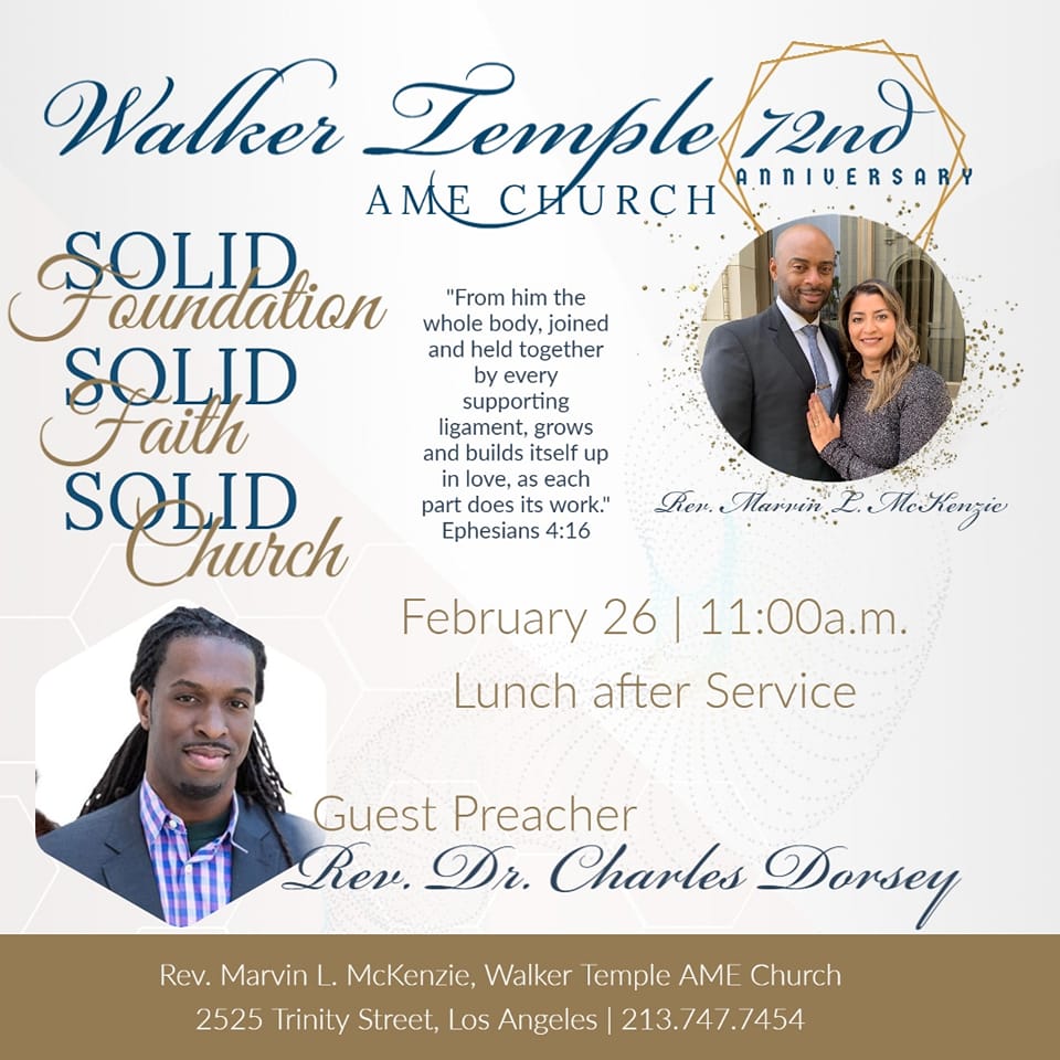 Walker Temple 72nd Anniversary